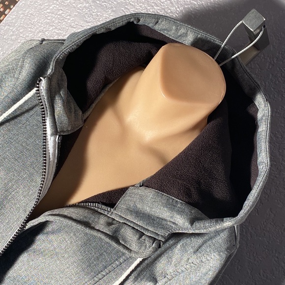 BEBE - tunic jacket: grey lined utility l/s hooded flared w pockets & logos - XL - Picture 3 of 16